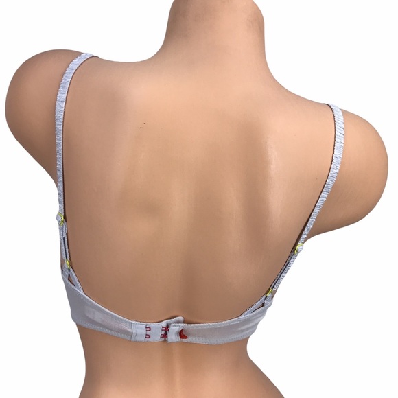 Josie Neon‎ Green 32D Contrast Lace Plunge Bralette Balconette Bra Unpadded - Picture 7 of 12